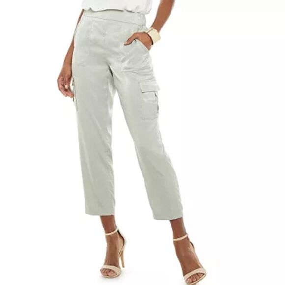 NWOT Apt 9 Satin Utility Pants Sz Med - Picture 1 of 5